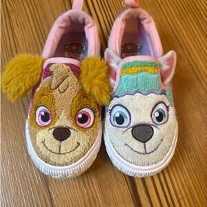 Paw Patrol Sky Everest slip on fuzzy character toddler sneakers SIZE 9